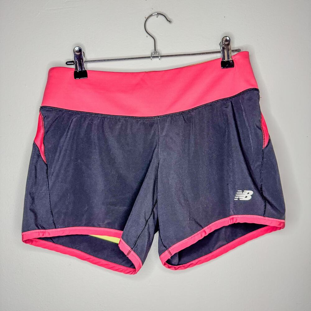 New Balance Lightning Dry Running Shorts Black Pink Zip Pocket Size Small